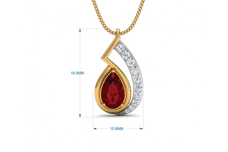 Wila Ruby & diamond Pendant in Gold